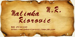 Malinka Riorović vizit kartica